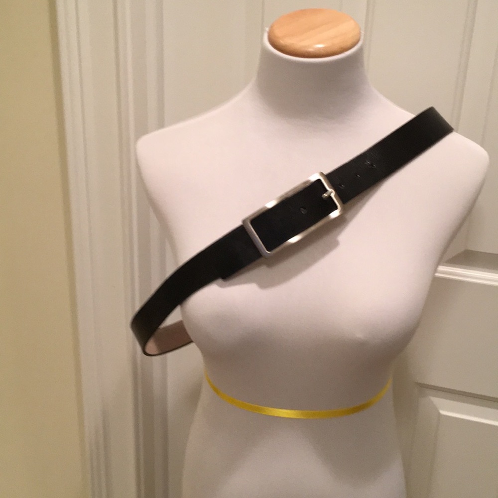 Leather & Vinyl Belt with Silver Buckle